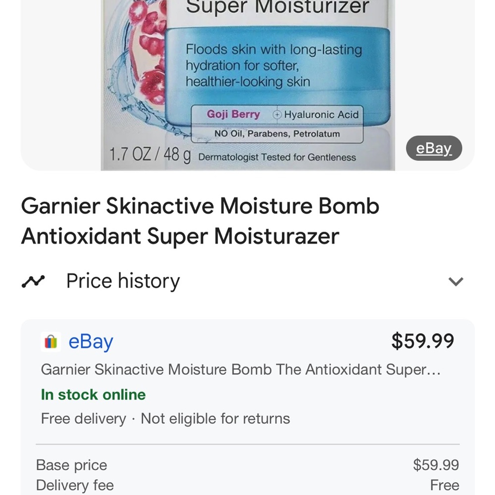 Garnier SkinActive Moisture Bomb - Blue and White